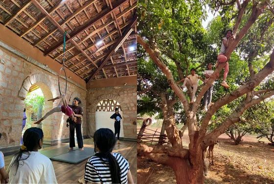 Summer Fun for Kids participants engaging in a creative activity on the Nrityagram campus